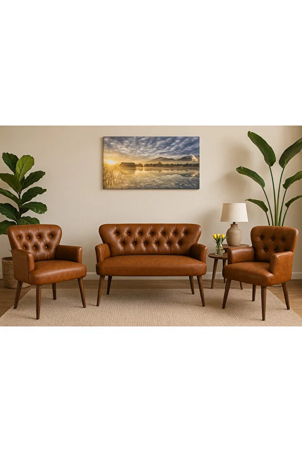 Deri Chester Tarz Koltuk Takımı